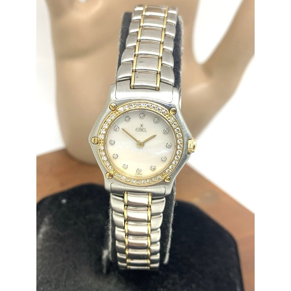 Ebel Women's Watch Swiss Quartz Diamond Mother of Pearl Dial Two Tone 18k Steel